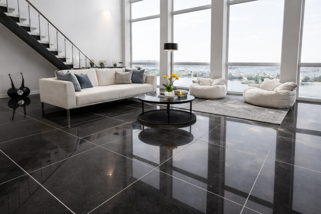 Clean and well-maintained epoxy flooring in a residential Melbourne space